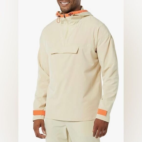 Amazon essentials colorblock cream and orange jacket NWT - Picture 1 of 9